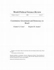 Research paper thumbnail of Constitution, Government and Democracy in Brazil. 