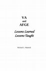 Research paper thumbnail of VA and AFGE: Lessons Learned Lessons Taught