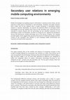 Research paper thumbnail of Secondary user relations in emerging mobile computing environments