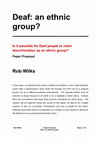 Research paper thumbnail of Deaf: an ethnic group?