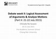 Research paper thumbnail of OSF-CMSummer15: Logical Assessment of Arguments & Analyze Motions