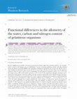 Research paper thumbnail of Functional differences in the allometry of the water, carbon and nitrogen content of gelatinous organisms