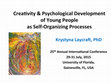 Research paper thumbnail of Creativity and Psychological Development of Young people as Self-Organizing Processes