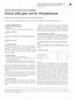 Research paper thumbnail of Clinical utility gene card for: Phenylketonuria