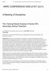 Research paper thumbnail of The Training Needs Analysis of Syrian EFL Secondary School Teachers