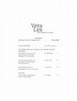 Research paper thumbnail of Vera Lex vol. 7, nr. 1&2 (Winter 2006)