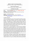 Research paper thumbnail of MFU-Lecture: ASEAN’s Development Policy: COURSE SYLLABUS