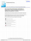 Research paper thumbnail of Discussing Sexual Orientation and Gender in Classrooms: A Testimonial-Based Approach to Fighting Homophobia in Schools