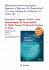 Research paper thumbnail of Microencapsulation using aqueous dispersion of lipid matrix by fluidized bed processing technique for stabilization of choline salt