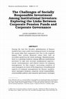 Research paper thumbnail of The Challenges of Socially Responsible Investment among Institutional Investors: Exploring the Links between Corporate Pension Funds and Corporate Governance