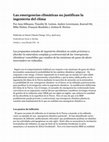 Research paper thumbnail of Las emergencias climáticas no justifican la ingeniería del clima (Traducción)