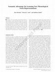 Research paper thumbnail of Semantic Advantage for Learning New Phonological Form Representations