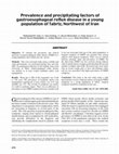 Research paper thumbnail of Prevalence and precipitating factors of gastroesophageal reflux disease in a young population of Tabriz, Northwest of Iran