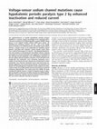 Research paper thumbnail of Voltage-sensor sodium channel mutations cause hypokalemic periodic paralysis type 2 by enhanced inactivation and reduced current