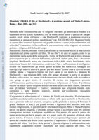 Research paper thumbnail of Review of Maurizio Viroli, Il Dio di Machiavelli e il problema morale dell'Italia, Laterza, Roma-Bari 2005