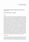 Research paper thumbnail of Emotional Labour of Judges