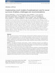 Research paper thumbnail of Implementing novel models of posttreatment care for cancer survivors: Enablers, challenges and recommendations