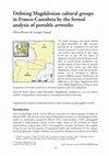 Research paper thumbnail of Defining Magdalenian cultural groups in Franco-Cantabria by the formal analysis of portable artworks