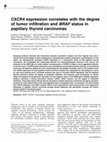 Research paper thumbnail of CXCR4 expression correlates with the degree of tumor infiltration and BRAF status in papillary thyroid carcinomas