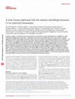 Research paper thumbnail of A new transcriptional role for matrix metalloproteinase-12 in antiviral immunity