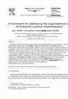 Research paper thumbnail of A framework for addressing the organisational issues of enterprise systems implementation