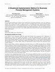 Research paper thumbnail of A Situational Implementation Method for Business Process Management Systems