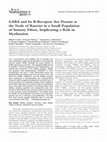 Research paper thumbnail of GABA and its B-receptor are present at the node of Ranvier in a small population of sensory fibers, implicating a role in myelination