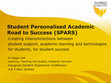 Research paper thumbnail of Student Personalised Academic Road to Success (SPARS): Creating interconnections between student support, academic learning and technologies for students, for student success