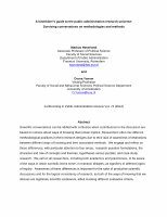 Research paper thumbnail of A hitchhiker’s guide to the public administration research universe: Surviving conversations on methodologies and methods