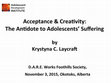 Research paper thumbnail of Acceptance and Creativity: The Antidote to Adolescents' Suffering