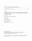 Research paper thumbnail of FAMILY PORTFOLIO ENTREPRENEURSHIP (SUMMARY)