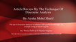 Research paper thumbnail of Discourse Analysis technique for article review- Aviation English