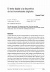 Research paper thumbnail of El texto digital y la disyuntiva de las humanidades digitales