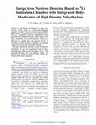 Research paper thumbnail of Large area neutron detector based on 6li ionization chamber with integrated bodymoderator of high density polyethylene