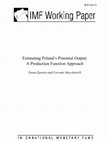 Research paper thumbnail of Estimating Poland's Potential Output: A Production Function Approach