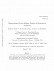 Research paper thumbnail of Observational tests of open strings in braneworld scenarios