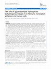 Research paper thumbnail of The role of glyceraldehyde 3-phosphate dehydrogenase (GapA-1) in Neisseria meningitidis adherence to human cells