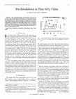 Research paper thumbnail of Pre-breakdown in thin SiO<sub>2</sub> films