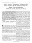 Research paper thumbnail of Highly Sensitive Miniaturized Refractive Index Sensor Based on Au-Ag Surface Gratings on a Planar Optical Waveguide