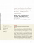 Research paper thumbnail of Social Attributions from Faces: Determinants, Consequences, Accuracy, and Functional Significance