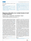 Research paper thumbnail of Response to Bonnefon et al.: Limited ‘kernels of truth’ in facial inferences