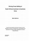 Research paper thumbnail of Driving Cross Selling in  South African business to business firms