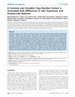 Research paper thumbnail of A Common and Unstable Copy Number Variant Is Associated with Differences in Glo1 Expression and Anxiety-Like Behavior