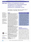 Research paper thumbnail of Efficacy of treatments and pain management for trapeziometacarpal (thumb base) osteoarthritis: protocol for a systematic review