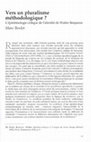 Research paper thumbnail of "Vers un pluralisme méthodologique. L'épistémologie critique de l'identité de Walter Benjamin". In: Le même et l'autre. Actes du 31ème congrès de l'ASPLF (Budapest, University Elte / diffusion Paris, Vrin, 2006)