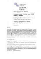 Research paper thumbnail of Entrepreneurial Activity and Civil War in Colombia