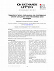 Research paper thumbnail of Separation of anions from aqueous and mixed aqueous solvents using strong base and weak base anion exchangers