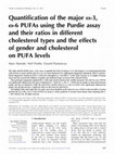 Research paper thumbnail of Quantification of the major ω-3, ω-6 PUFAs using the Purdie assay and their ratios in different cholesterol types and the effects of gender and cholesterol on PUFA levels