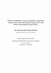 Research paper thumbnail of Public accountability in private regulation: Contrasting models of the Forest Stewardship Council (FSC) and Marine Stewardship Council (MSC)