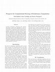 Research paper thumbnail of Prospects for computational steering of evolutionary computation